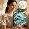 (25x25cm)DIY Wave Framed Handmade Pearl Painting Art Craft Kit Living Home Decor