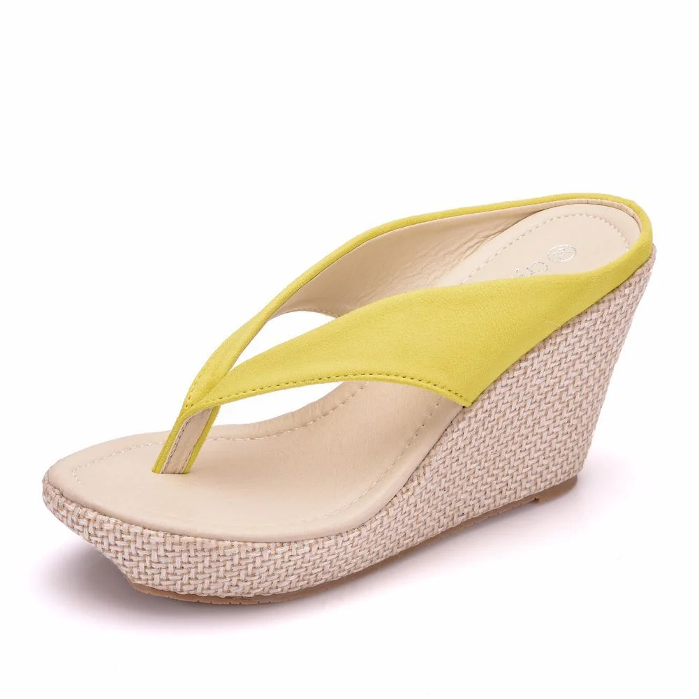 Bohemia Beach Sandals Wedge Platform Thongs Slippers Flip Flops Summer Shose For Women Girls Fashionable