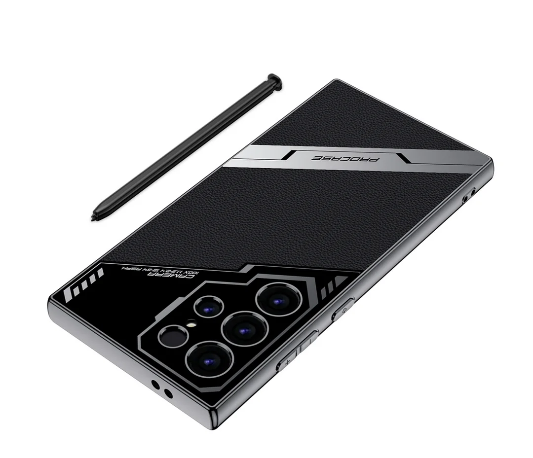 Suitable for S24/23 electroplated plain leather holder mobile phone protective case