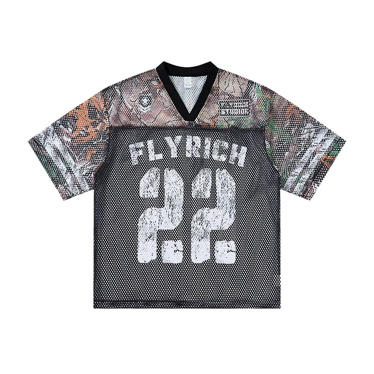 Mens Vintage Y2k Oversized Number Botanical Graphic Jersey Tees