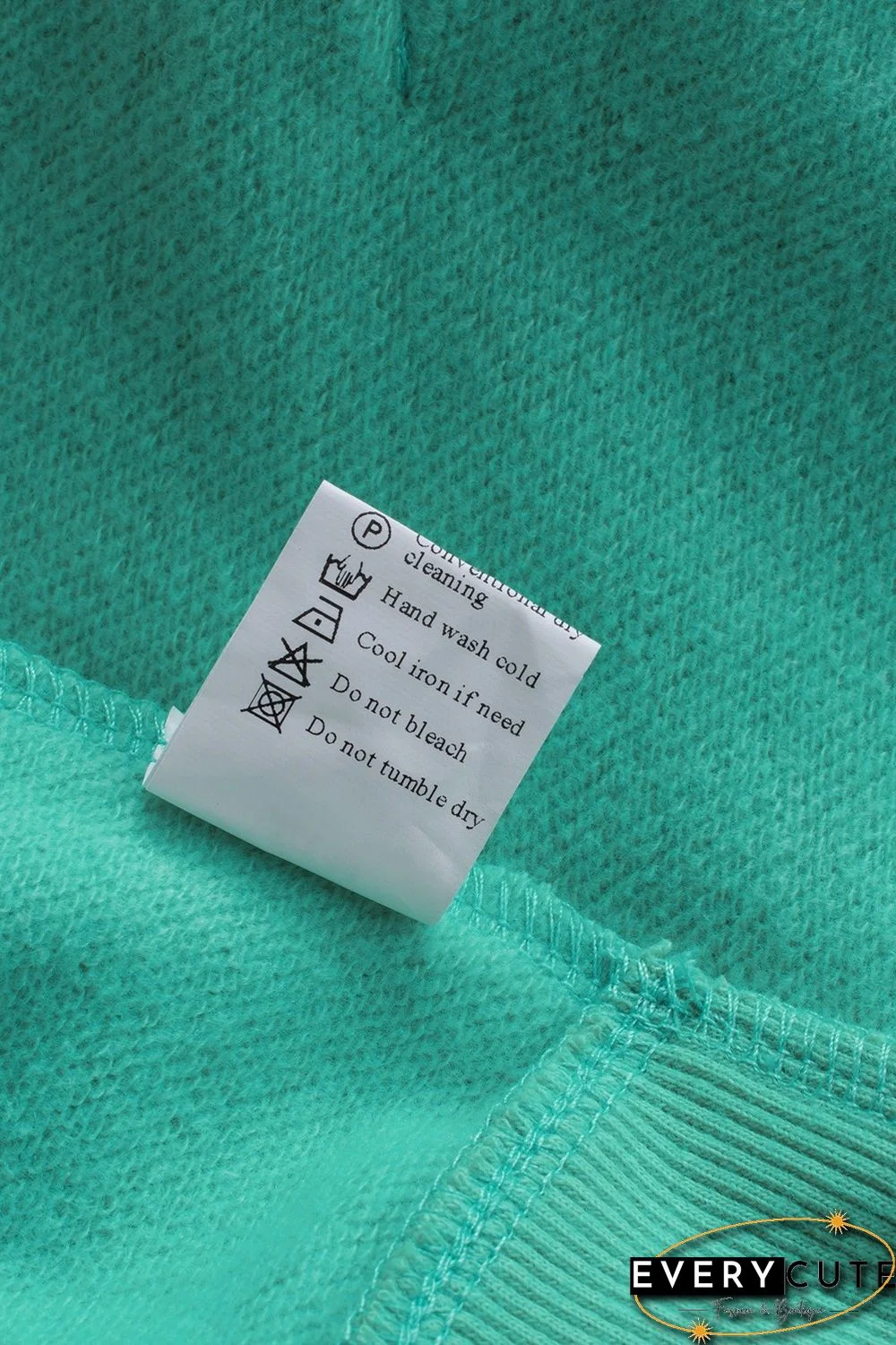 Turquoise Batwing Sleeve Pocketed Henley Hoodie