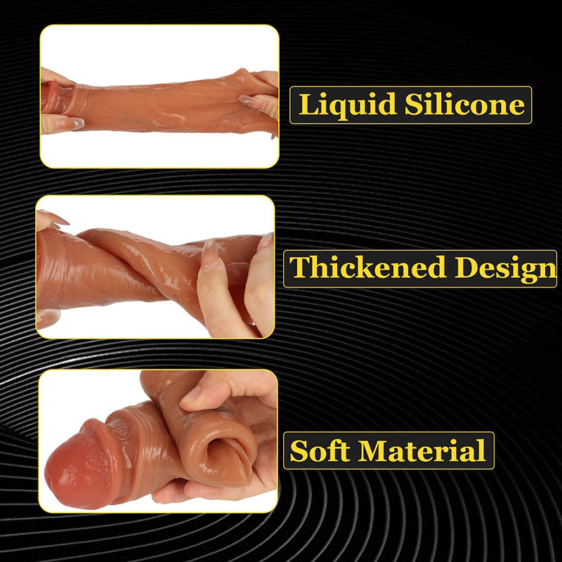 7.8" x 1.9" Real Skin Penis Sleeve with Penis Ring detail 7