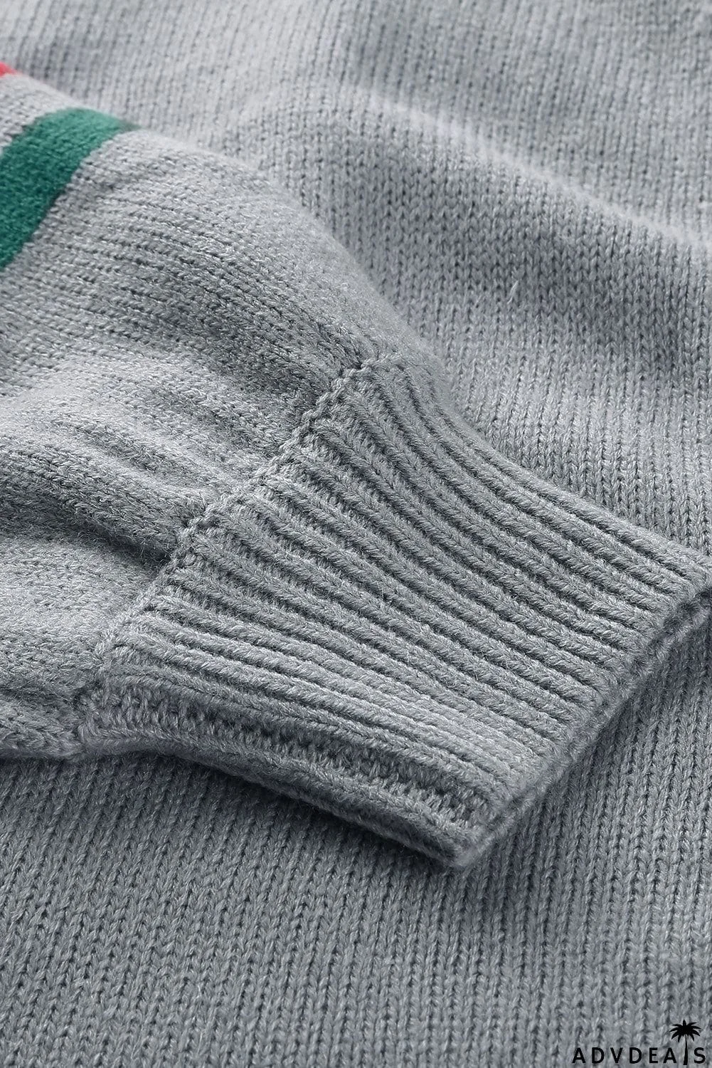 Gray Striped Balloon Sleeve Cardigan