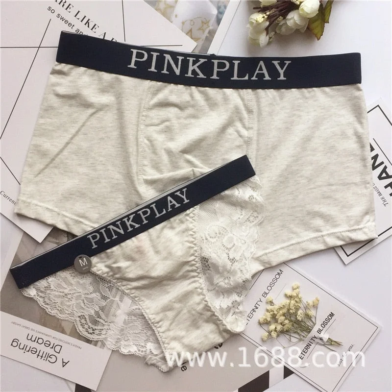 New Style Men's  Women Underwear Sexy Lace Panties Women Low Waist Pure Color Briefs Male Comfort Boxers Fashion Lovers Panties