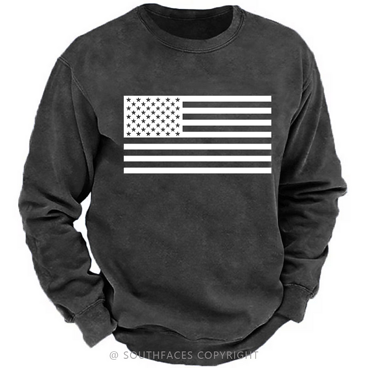 Classic American Flag Print For Men Sweatshirt