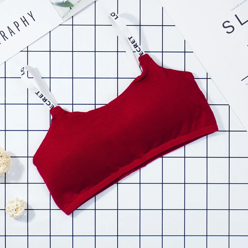 Billionm Women Wire Free Bra Back Closure Half Cup Padded Push Up Underwear Letter Straps Seamless Three Hook-and-eye Bralette