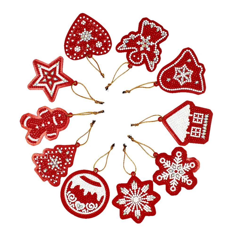Christmas Tree Pendant 10pcs DIY Full Drills Diamond Painting Crystal Rhinestone