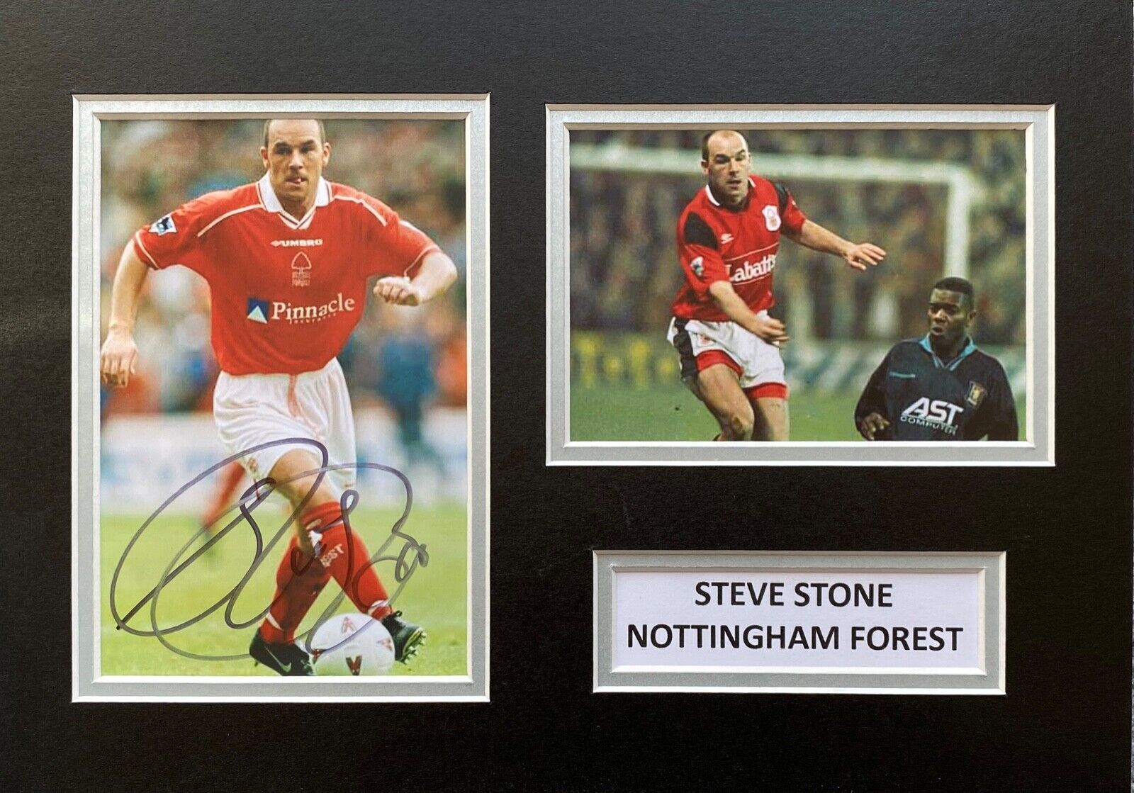 STEVE STONE HAND SIGNED A4 Photo Poster painting MOUNT DISPLAY NOTTINGHAM FOREST AUTOGRAPH 1