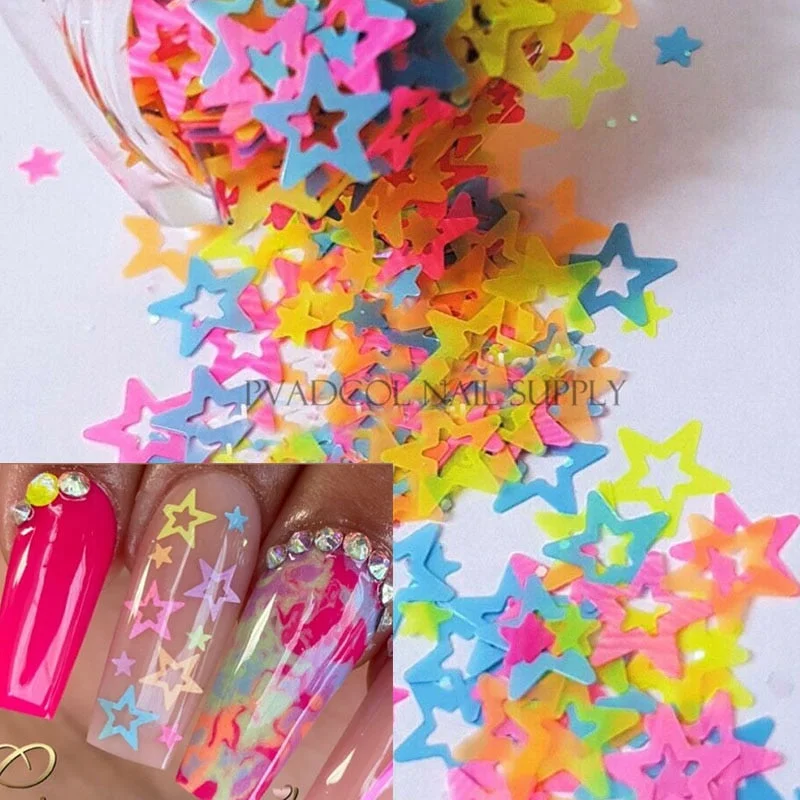 Holographic Glitter Laser Sequins Flakes Nail Dust Powder Glitters Snowflower Maple Leaf Pailliette Pigment Nail Art Decorations-Nail Inspo