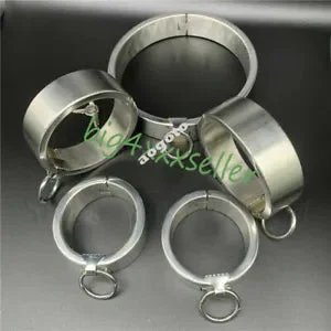 pornhint Pornhint Stainless Steel Neck Collar Handcuff Ankle Cuff Couples Restraint Heavy Device