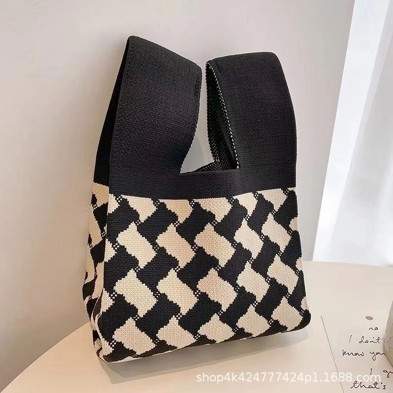 Korean Style Spring And Summer New Arrival Women’s Bag Handbag Bag Fashionable Simple Niche Knitted Bag Vesel Bag Crossbody Bag