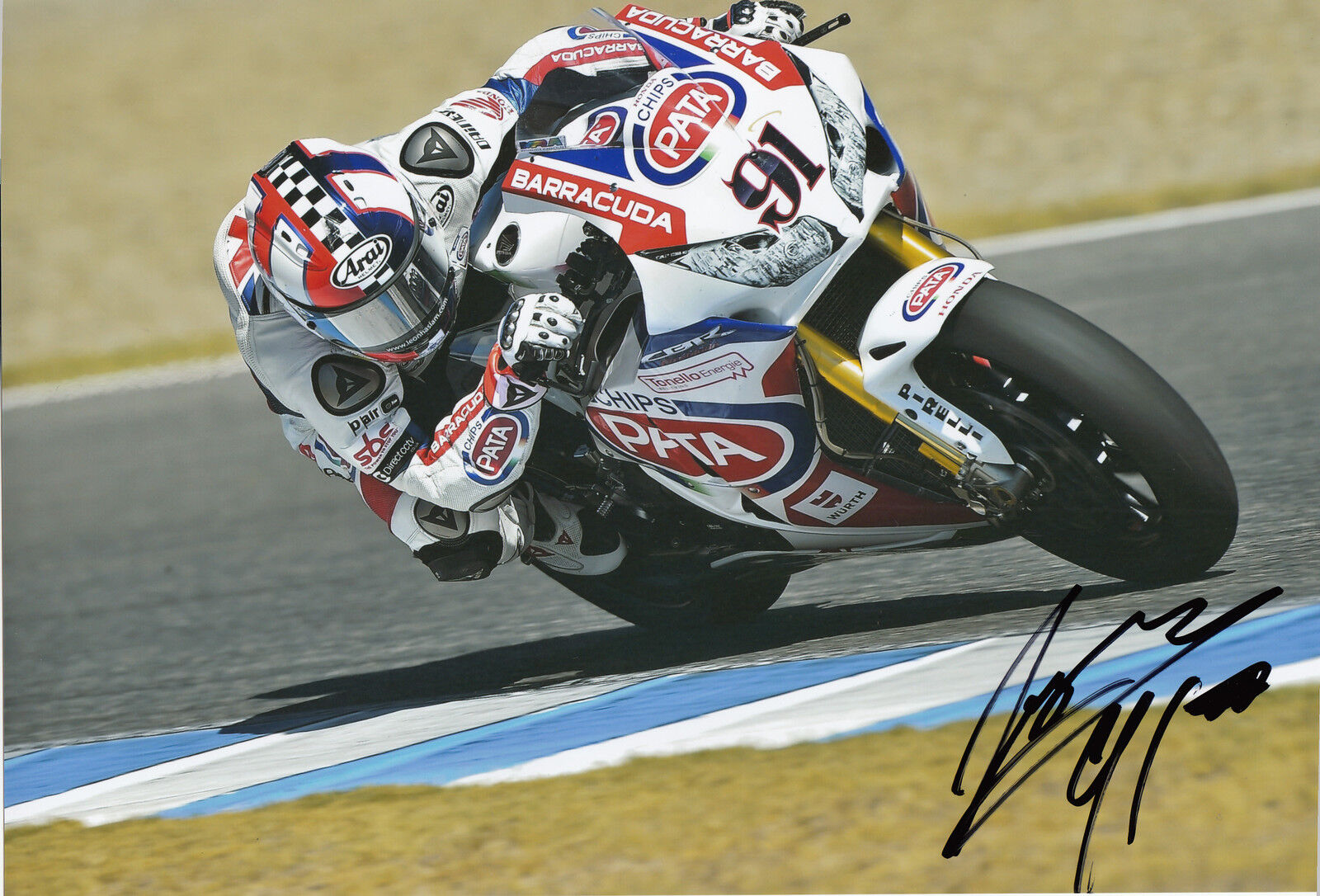 Leon Haslam Hand Signed Pata Honda 12x8 Photo Poster painting 2014 World Superbikes 1.