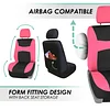 FH Group Full Set Cloth Car Seat Covers, Universal Fit combo, Low Back Front Seat Covers, Airbag Compatible, Split Bench Rear Seat, Washable Seat Cover for SUV, Sedan, Van, Pink