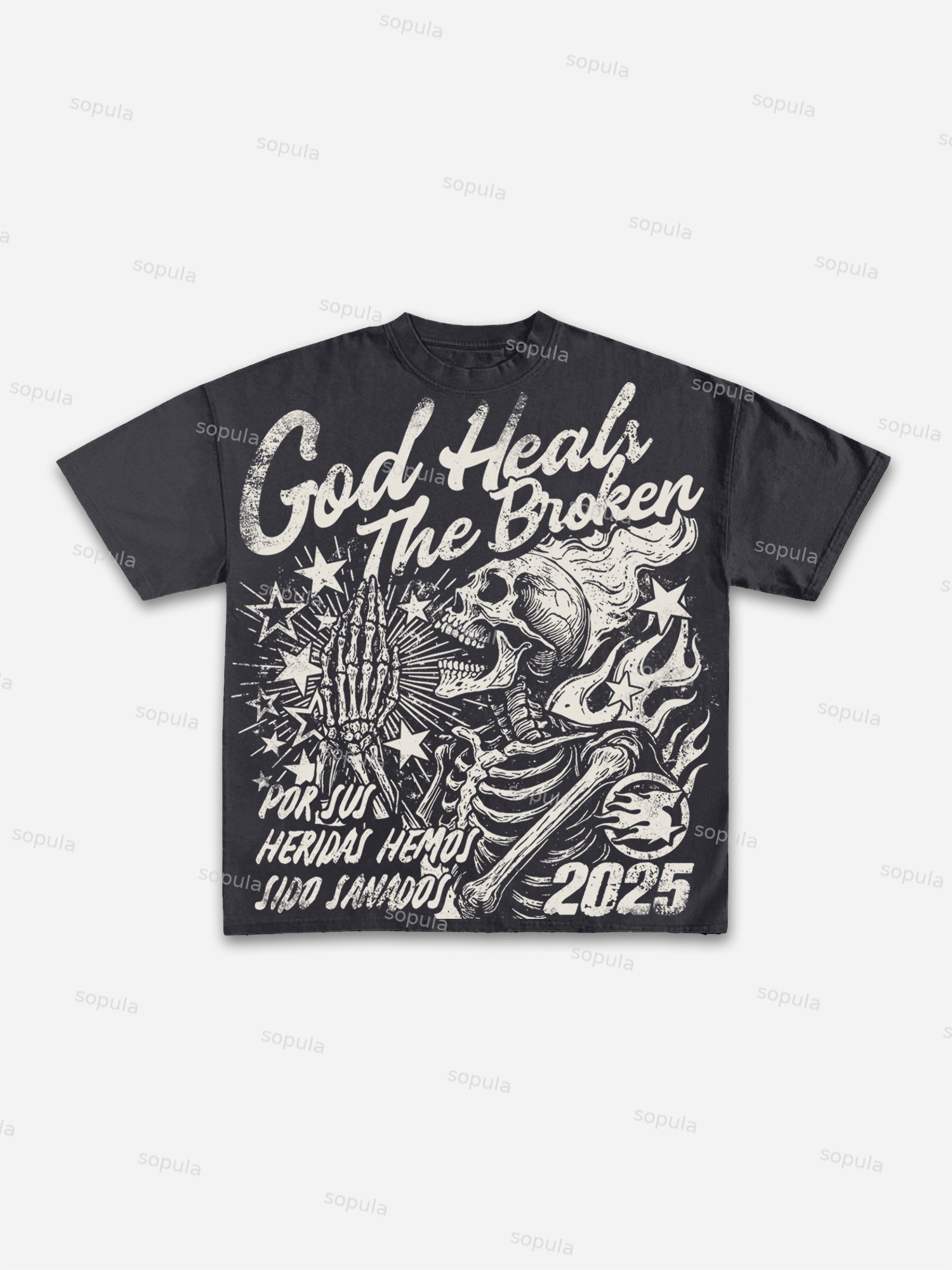 God Heals The Broken Vintage Graphic Cotton T-shirt - Sopula｜Premium Graphic Tees & Graphic Clothing