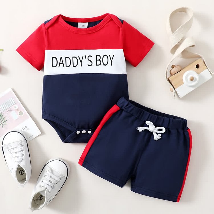 DADDY'S BOY Baby Bodysuit and Shorts Set