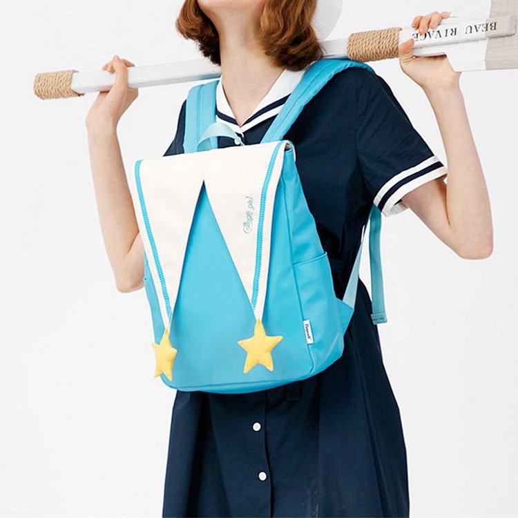 COLLEGE GIRL Letter Embroidery Star Sailor Backpack Schoolbag - Modakawa