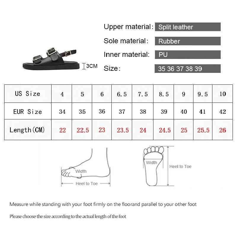 Smile Circle 2021 Summer Women Sandals Flats Platform shoes Fashion Casual Metal buckle Soft bottom Ladies sandals