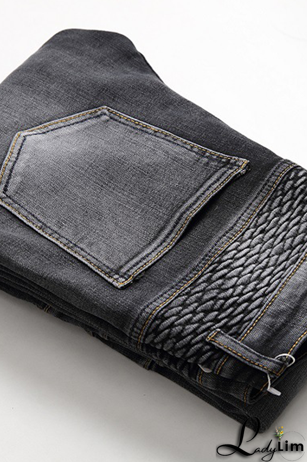 Black Gray Street Patchwork Make Old Fold Bottoms
