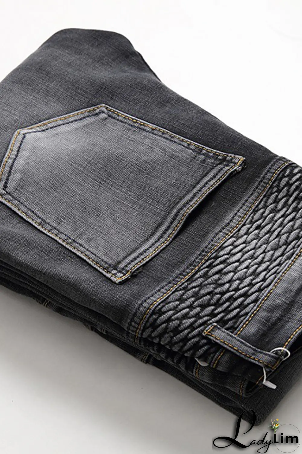 Black Gray Street Patchwork Make Old Fold Bottoms