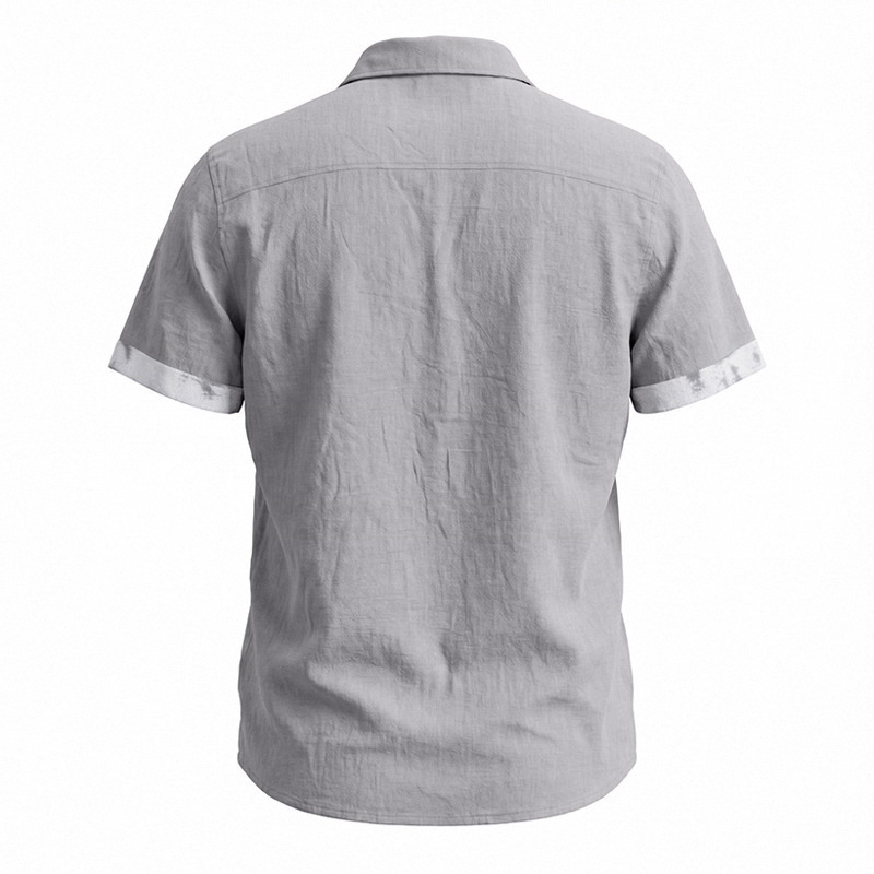 2026 Men’s Summer Linen Shirt Abstract Splash Ink Graffiti Loose Casual Vintage Short Sleeve Shirt