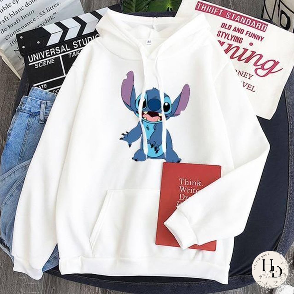 New Hoodie Sweatshirt Women Oversized cartoon Stitch Hoodie couple shirt versatile Sweatshirt Winter Long Sleeve Tops Hoodies