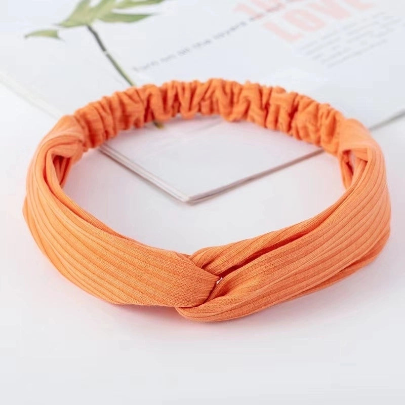 Casual Minimalist Stripe Solid Color Cloth Stripe Hair Band