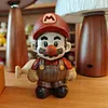 Handmade solid wood inlaid Mario creative figurine, cartoon character desktop decoration gift