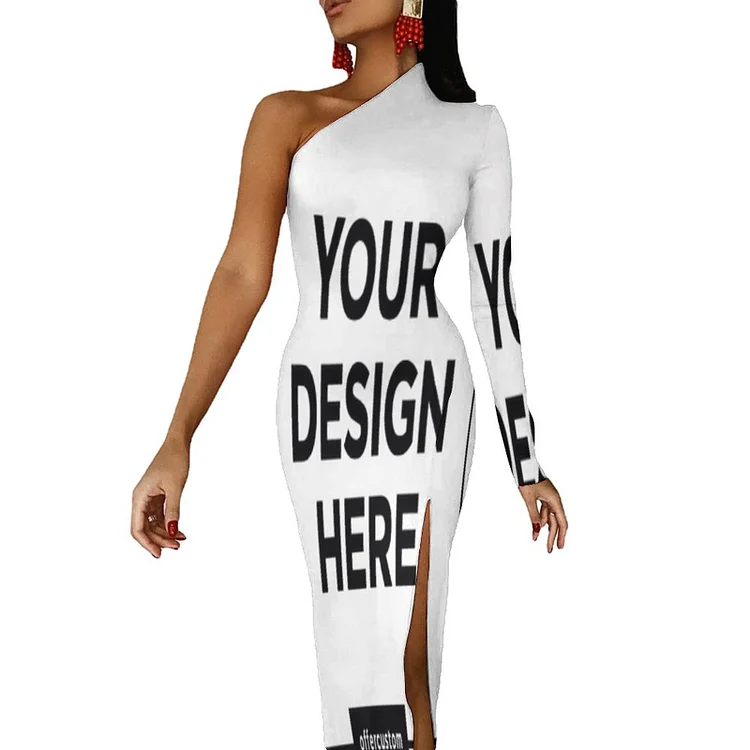 Single Image Personalized Design Women's Half Sleeve Split Dress Full Print