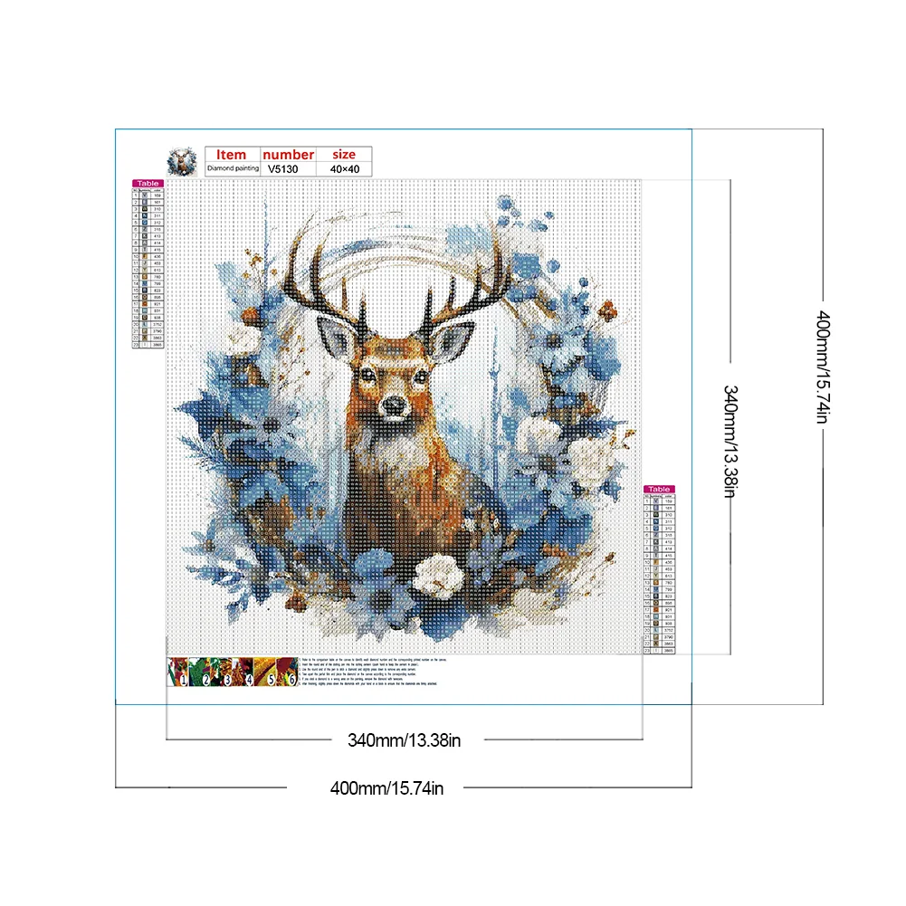 Diamond Painting - Full Round Drill - Garlan Deer(Canvas|40*40cm)