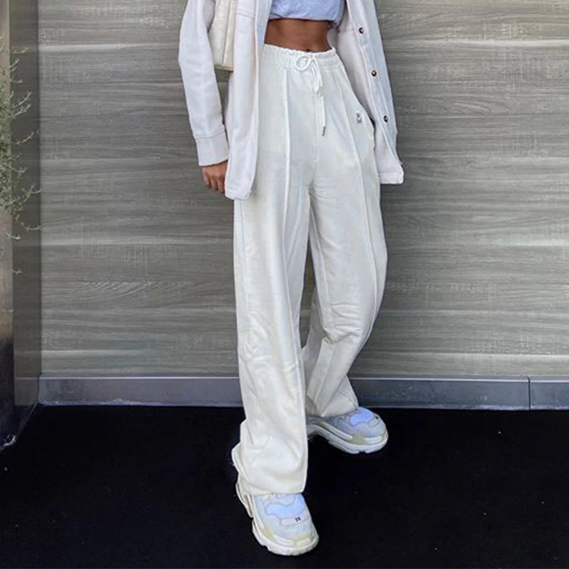   Ladies Comfortable White High-Waist Casual Pants - Neojana