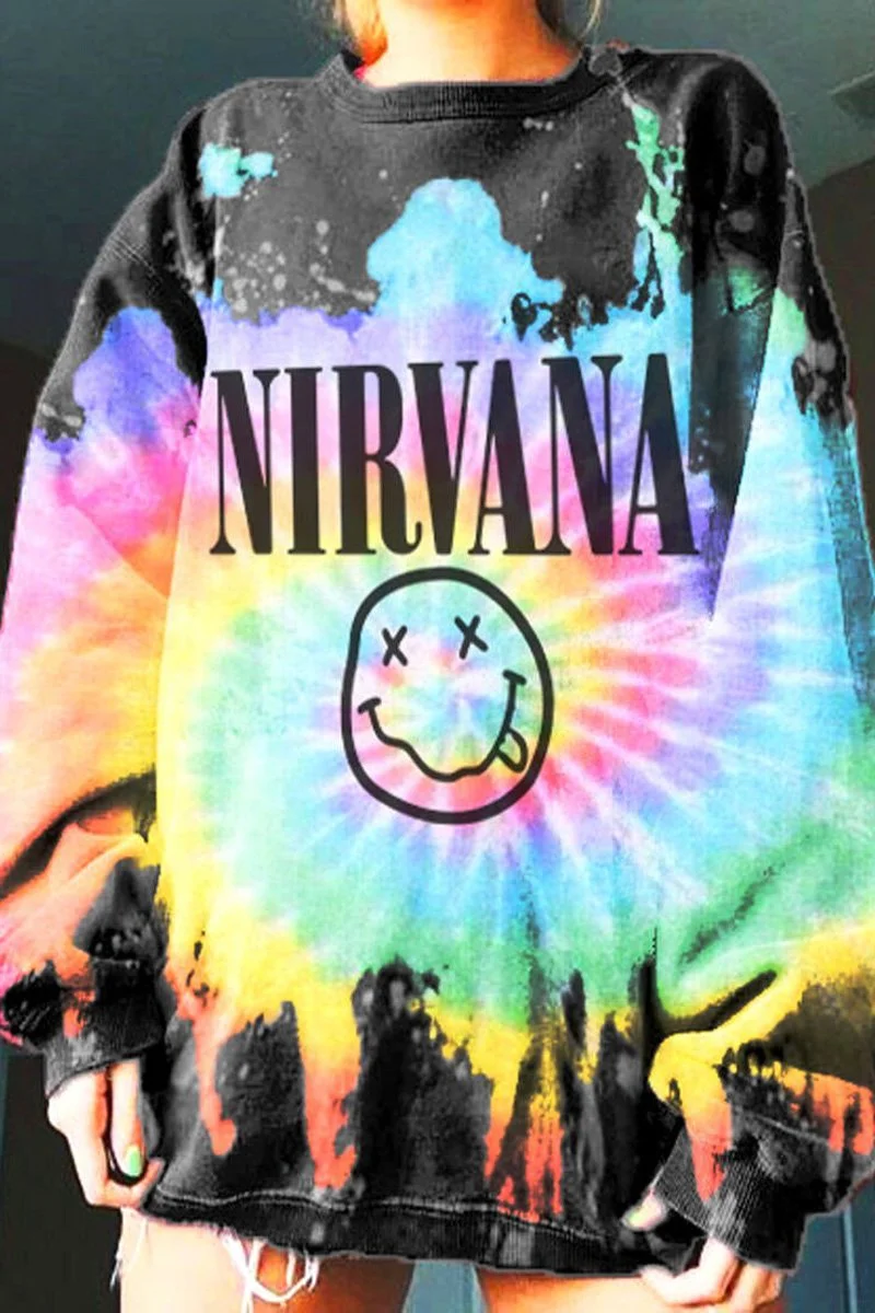 Multicolor Printed Round Neck Sweatshirt