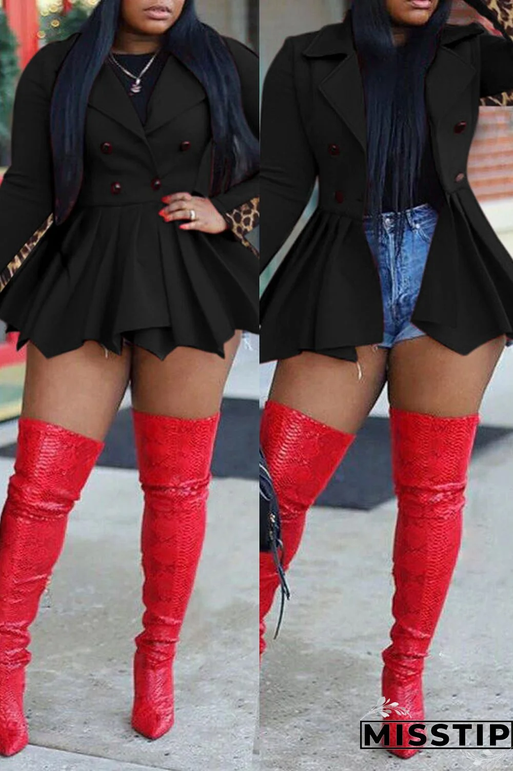 White Fashion Casual Print Patchwork Turndown Collar Long Sleeve Dresses