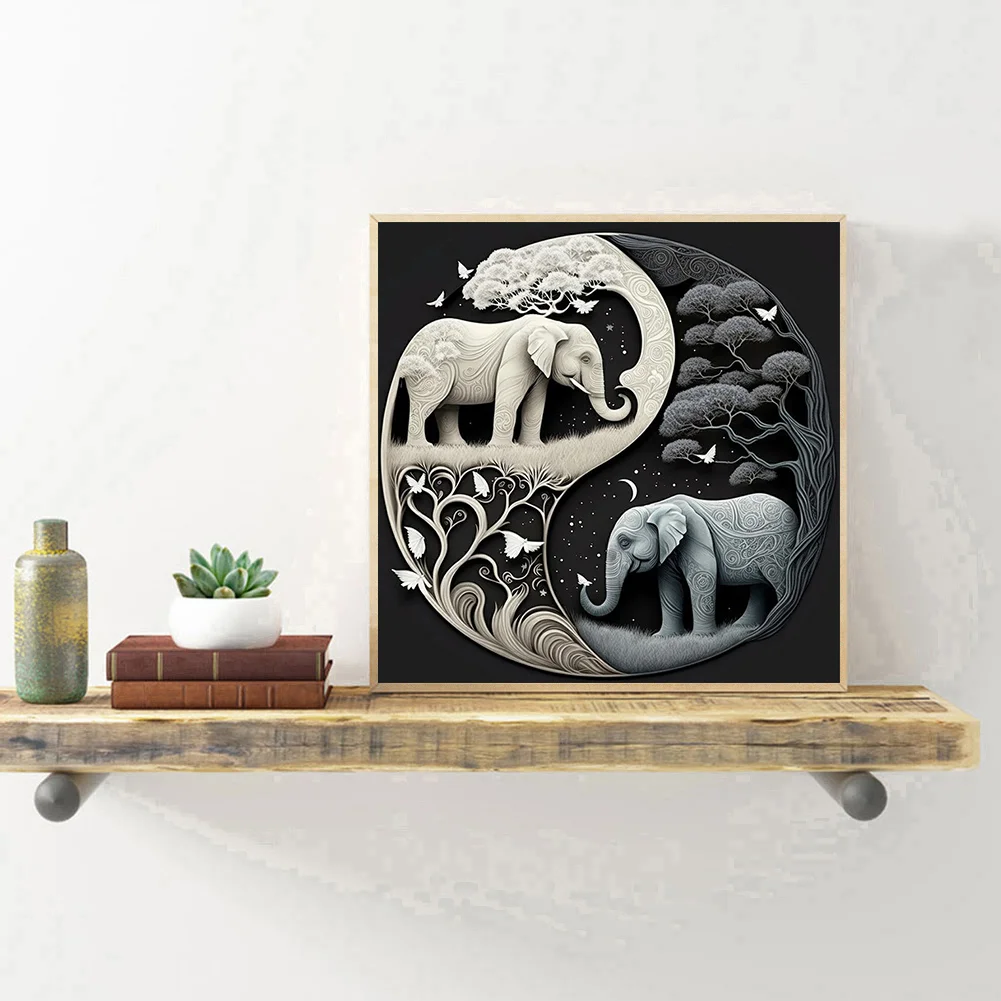 Diamond Painting - Full Round Drill - Tai Chi Elephant(30*30cm)