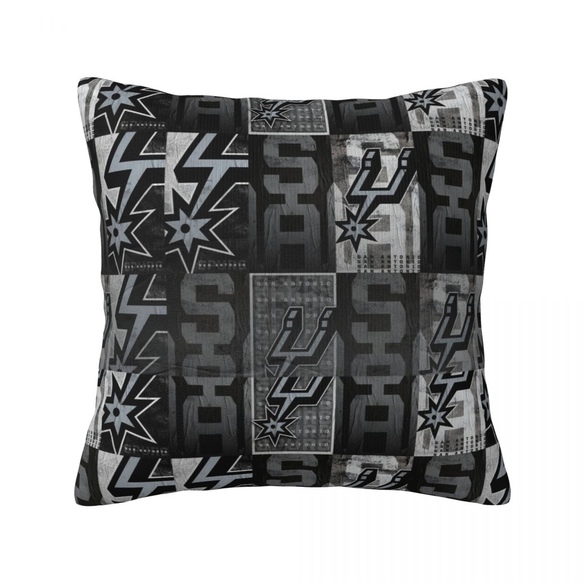 San Antonio Spurs Logo Pattern Throw Pillow Covers 18x18