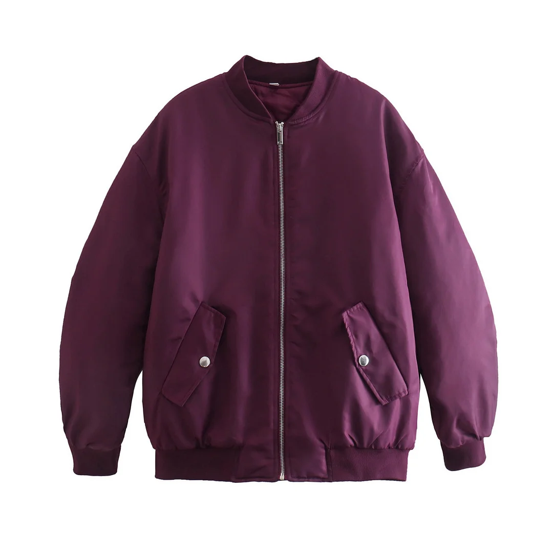 Nigikala Nigikala Women's Clothing 2025 Winter Baseball Suit Loose Jacket Cotton Coat A19518