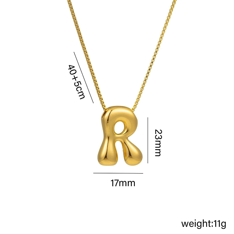 Hip-Hop Minimalist Letter Titanium Steel 18K Gold Plated Plating Pendant Necklace
