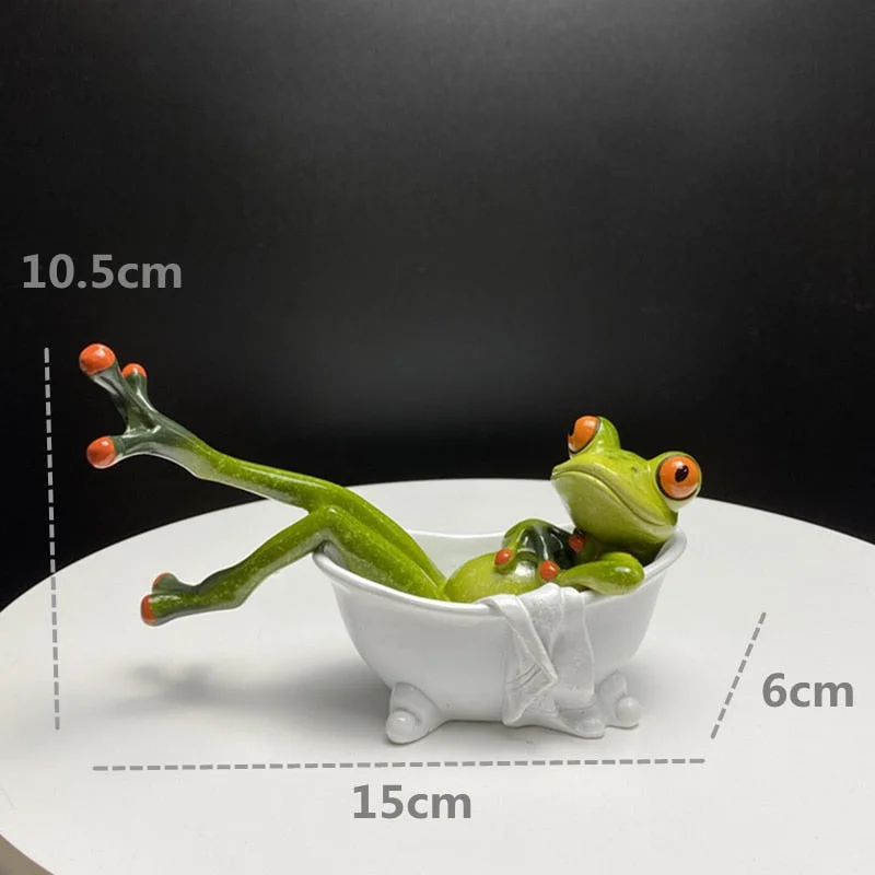 NORTHEUINS Resin Leggy Frog Figurines Nordic Creative Animal Statues for Interior Sculpture Home Desktop Living Room Decoration
