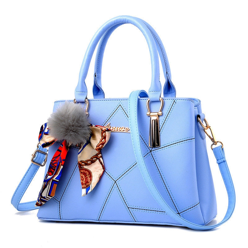 Women’s Large Pu Leather Solid Color Classic Style Square Zipper Handbag