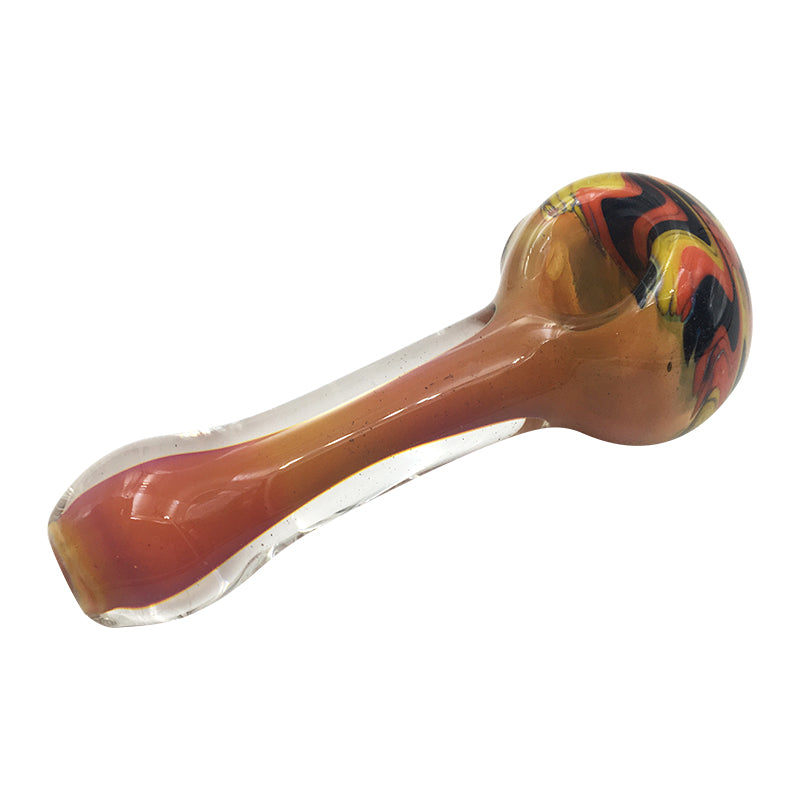 Inside-Orange Spoong Hand Pipe with Artistict Bowl