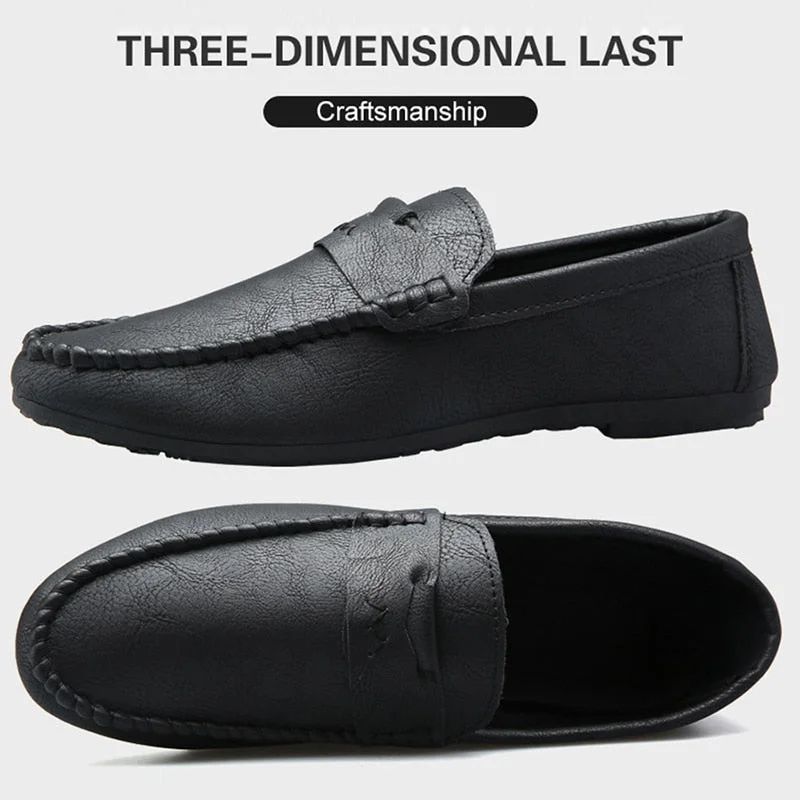 WOTTE Men Casual Shoes Fashion Men Shoes PU Leather Mens Loafers Shoes Moccasins Slip On Men's Flats Male Driving Shoes