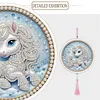 Kit de peinture en perles DIY cheval volant avec cadre rond et pompon de 9,25x9,25 pouces kits d&rsquo;art pour peinture en perles pour adultes d&eacute;butants d&eacute;coration murale
