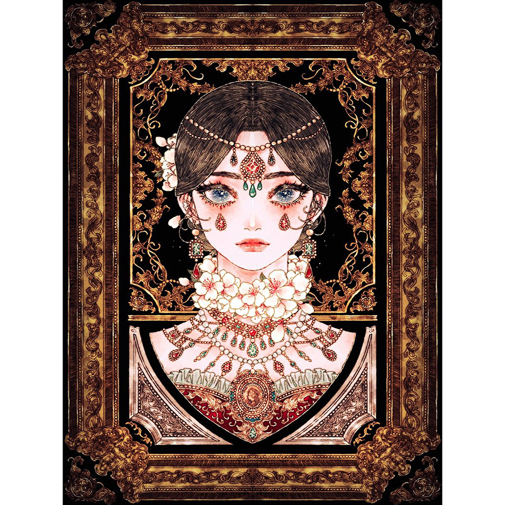

30*40CM - Special Shaped Diamond Painting - Curly Hair Beauty, 501 Original