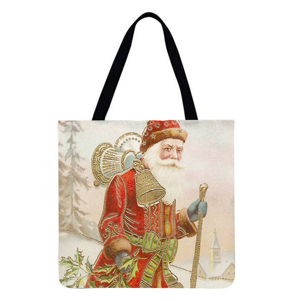 Linen Tote Bag-Santa claus