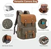 Retro Kamerarucksack DSLR Rucksack,Spiegelreflex Kameratasch Fotorucksack mit Gepolsterter Einlage,f&uuml;r Canon Nikon Sony Spiegelreflexkameras,Drohne,Objektiv,Laptop,Stativ und Zubeh&ouml;r