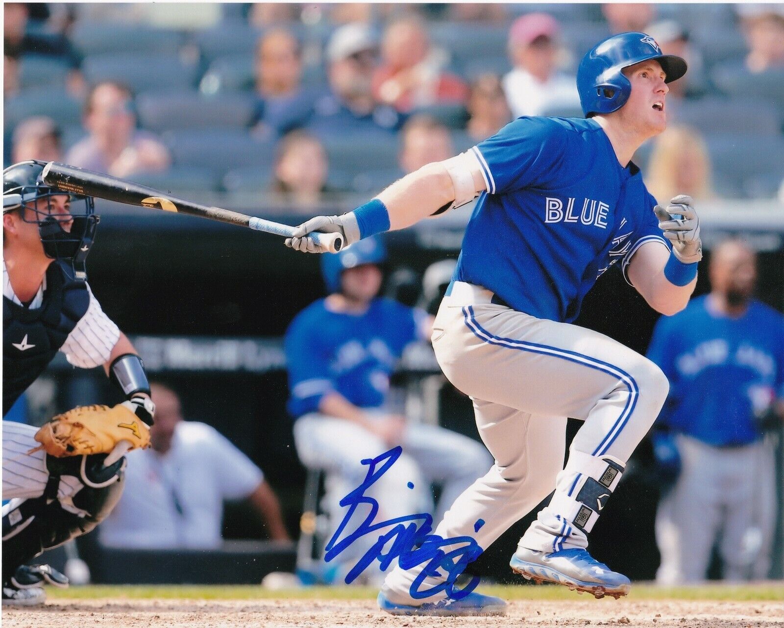 BILLY MCKINNEY TORONTO BLUE JAYS ACTION SIGNED 8x10