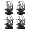 [US Local Warehouse] Pack of 4 Nylon Sliding Gate Rollers w/H-Shaped Wheel Groove Mini Nylon Track Wheel Roller Cantilevered Rail Fence Kit Sliding Hardware Kit for 4in Square Post 2in Fence Frame