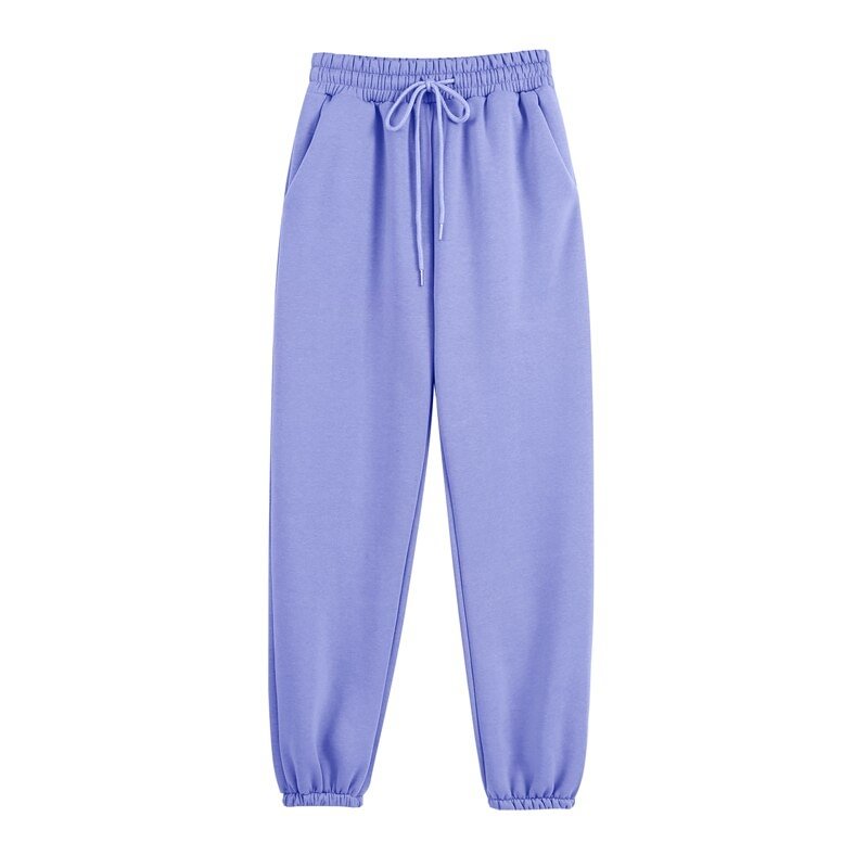 Tracksuits Women Solid Color O-Neck Fleece Sports Suit Winter Casual Loose Pullover Long Pants Two Piece Set Suit Female Outfits