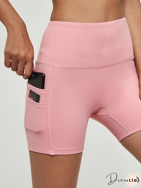 Wide Waistband Sports Biker Shorts