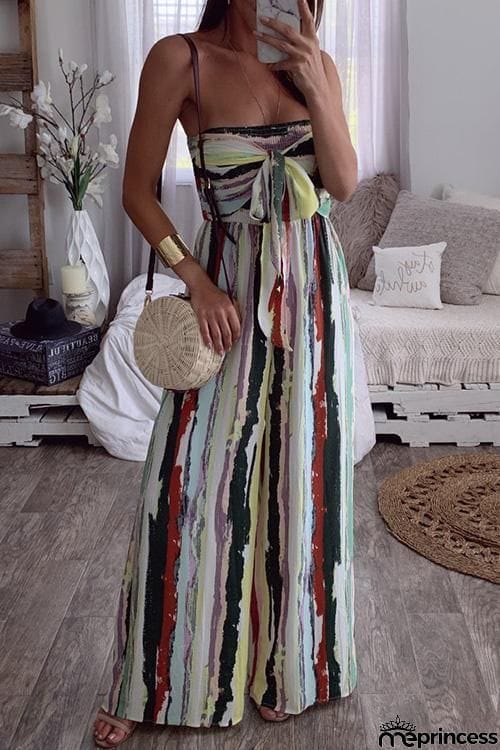 Bow Tie Strapless Jumpsuit