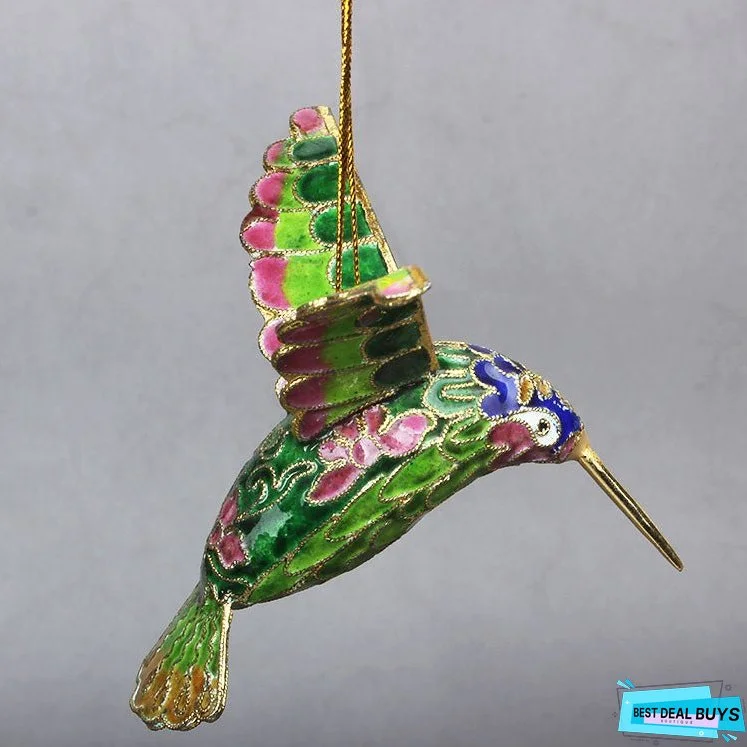 Cloisonne Copper Bodied Kingfisher Hummingbird Pendant Filigree Christmas Tree Pendant Collection
